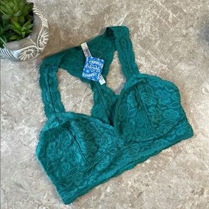 Free People galloon lace racerback bralette green